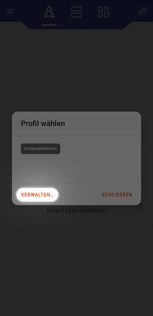 Zwischen Profilen wechseln oder Profile verwalten