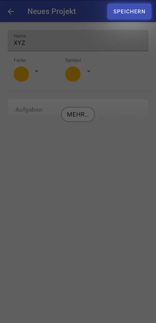 Projekt speichern