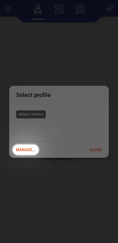 Switch to a different profile, or manage your profiles