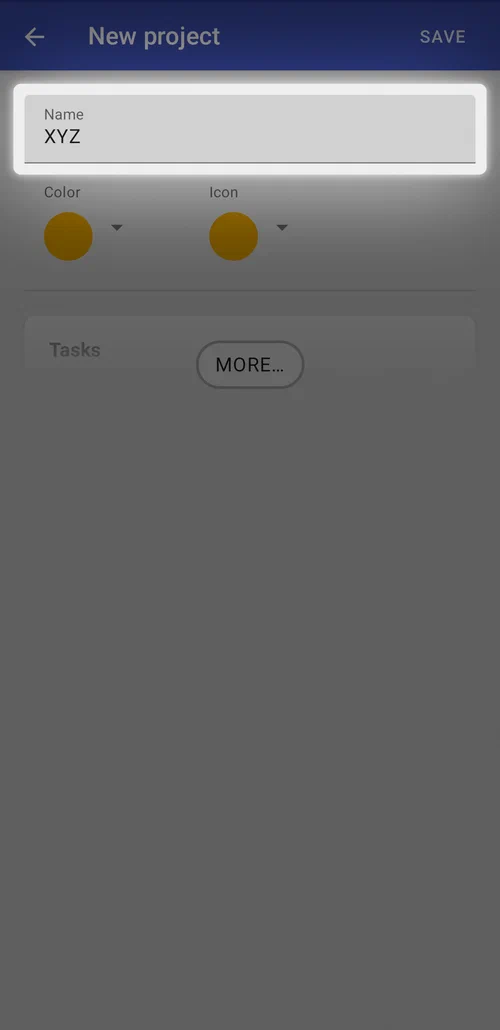Enter a name for your project