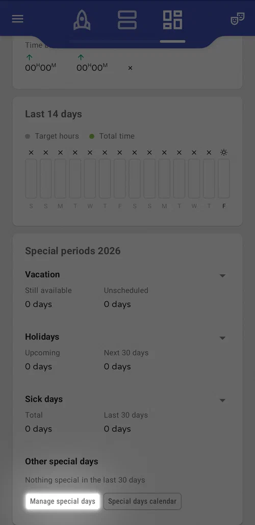 Manage your own custom special days