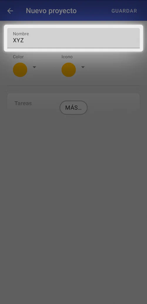 Escribe un nombre para tu proyecto