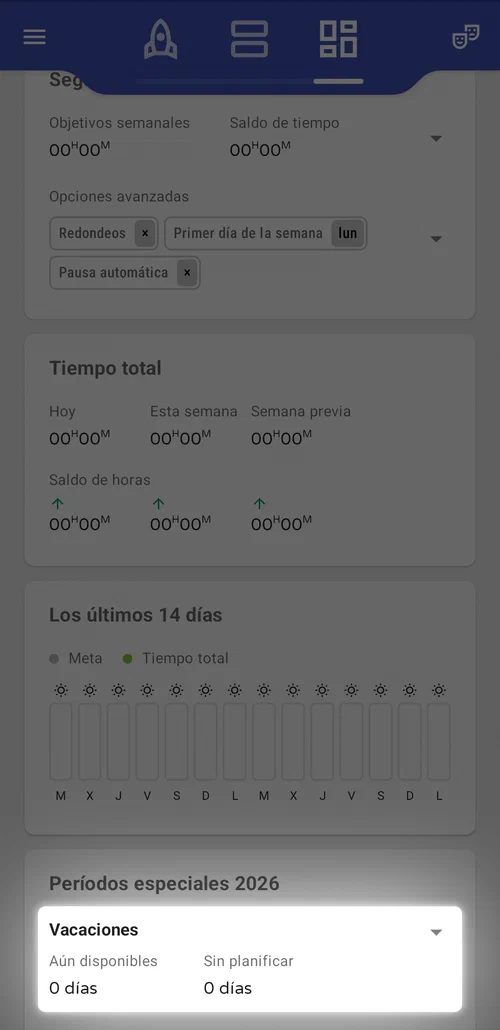 Cambiar tus días de vacaciones disponibles y marcarlos