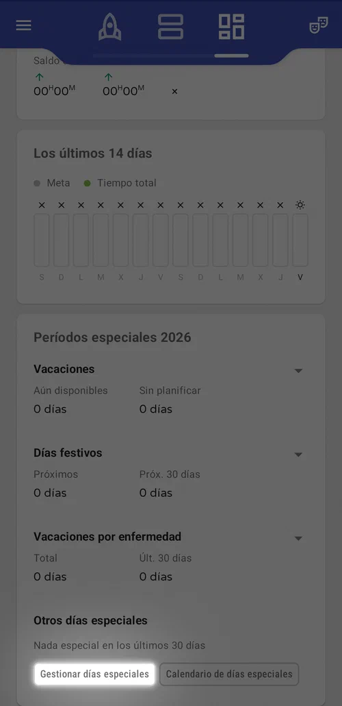 Gestionar tus propios días especiales