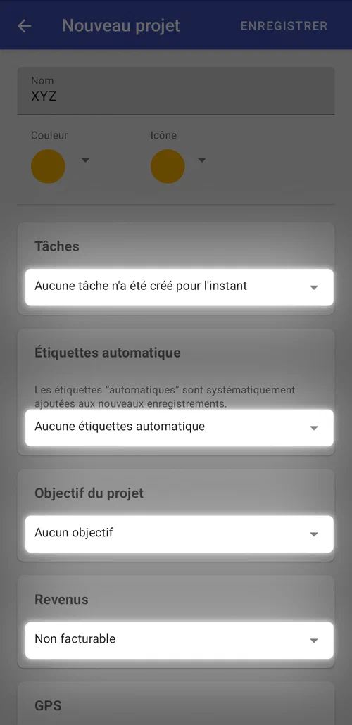 Modifiez d'autres aspects du projet