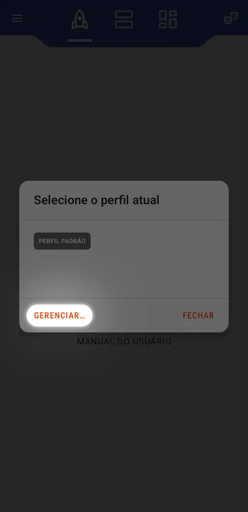 Mudar de perfil ou gerir os perfis
