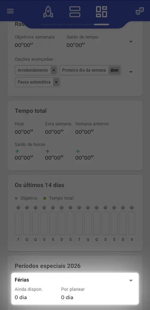 Alterar os seus dias de férias disponíveis e marcá-los