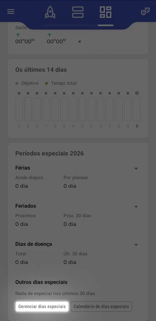 Gerir os seus próprios dias especiais