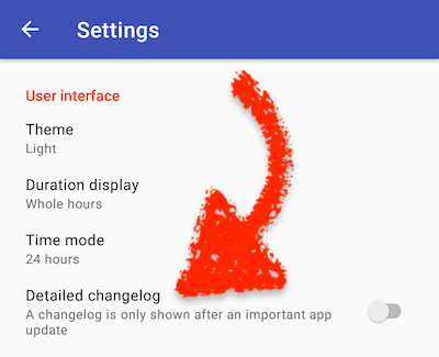 Changelog setting