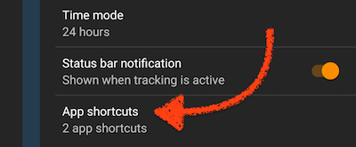 Change shortcuts in settings