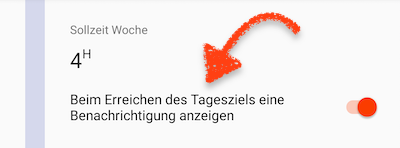Einstellung Benachrichtigung