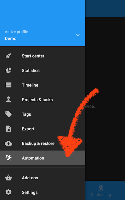 Automation menu