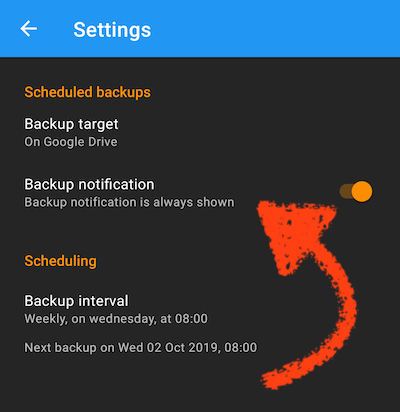 Notification setting