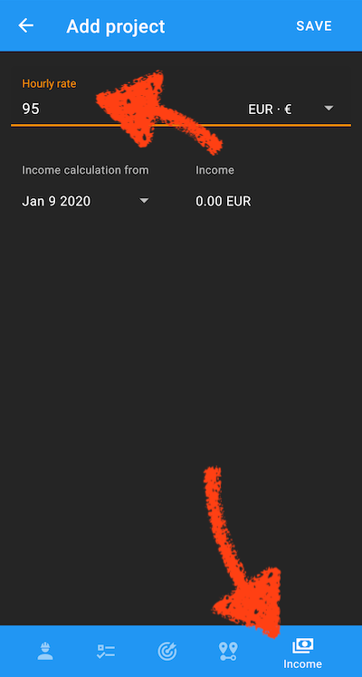 Set hourly rate