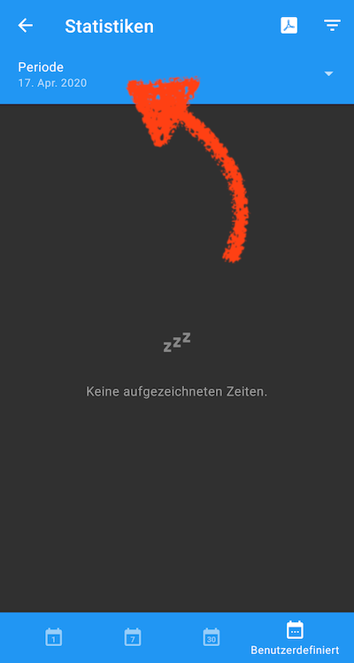 Auswahl Zeitraum