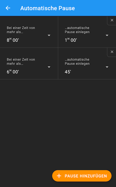 Pausen konfigurieren