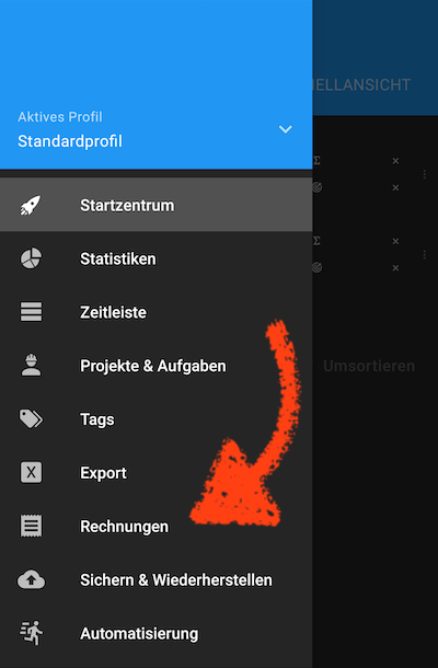 Menüeintrag