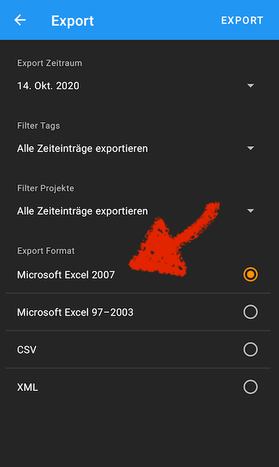 Excel Export