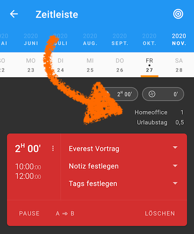 Verbesserte Zeitleiste