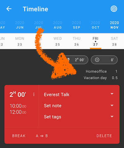 Enhanced timeline