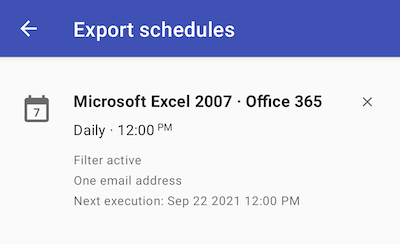 Export plan list