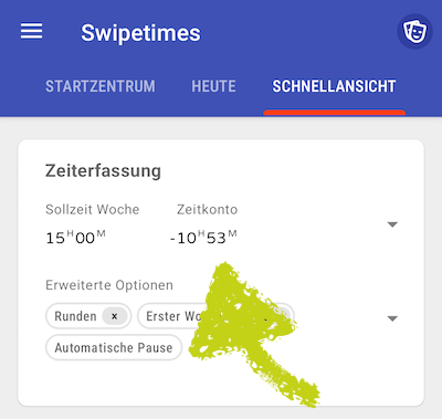 Sollzeit & Zeitkonto anpassen
