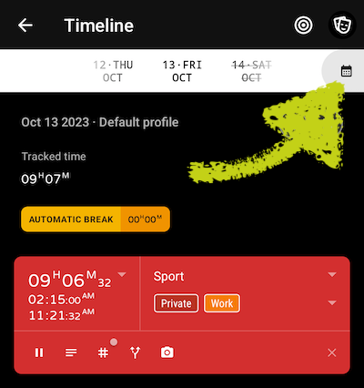 Open calendar