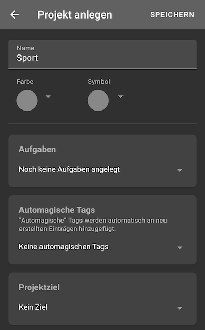 Projektanlage