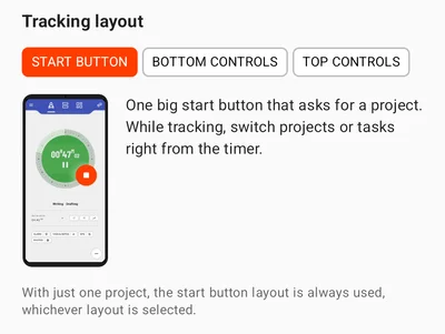 Impostazioni → Layout del timer