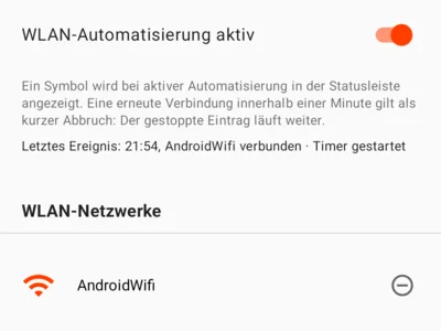 Automatisierung → WLAN mit dem letzten Ereignis